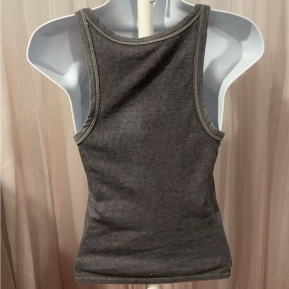 AE- Grey Ribbed Tank top - Picture 2 of 3